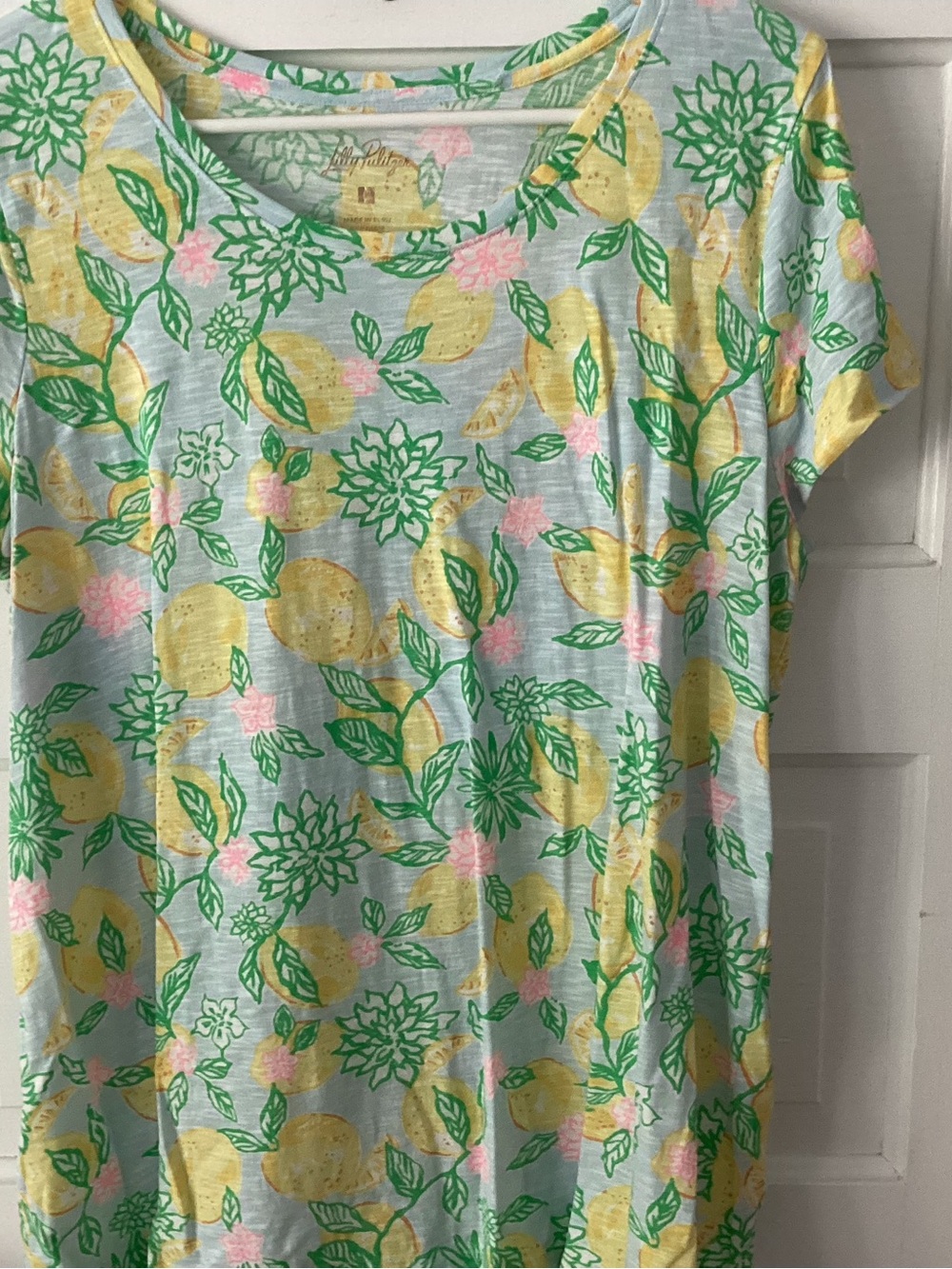 Lilly Pulitzer Light Blue Lemon-Print Short Sleeve Tee